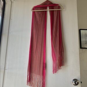 Missoni Orange Label Viscose Multicolor Fringe Scarf  Resort Spring Summer Chic